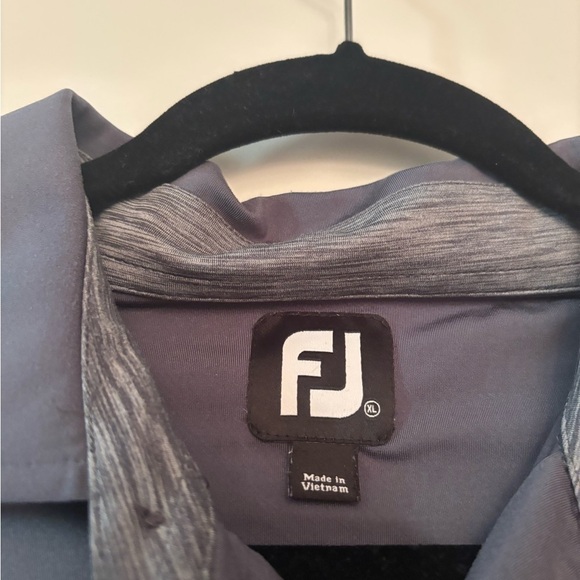 FootJoy FJ Men’s XL Golf Polo Shirt Gray Pink Stripe Performance Stretch - Picture 5 of 7